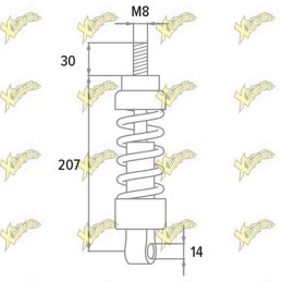 misure ammortizzatore anteriore Polini Vespa Et3 50 125 cc 173.0502