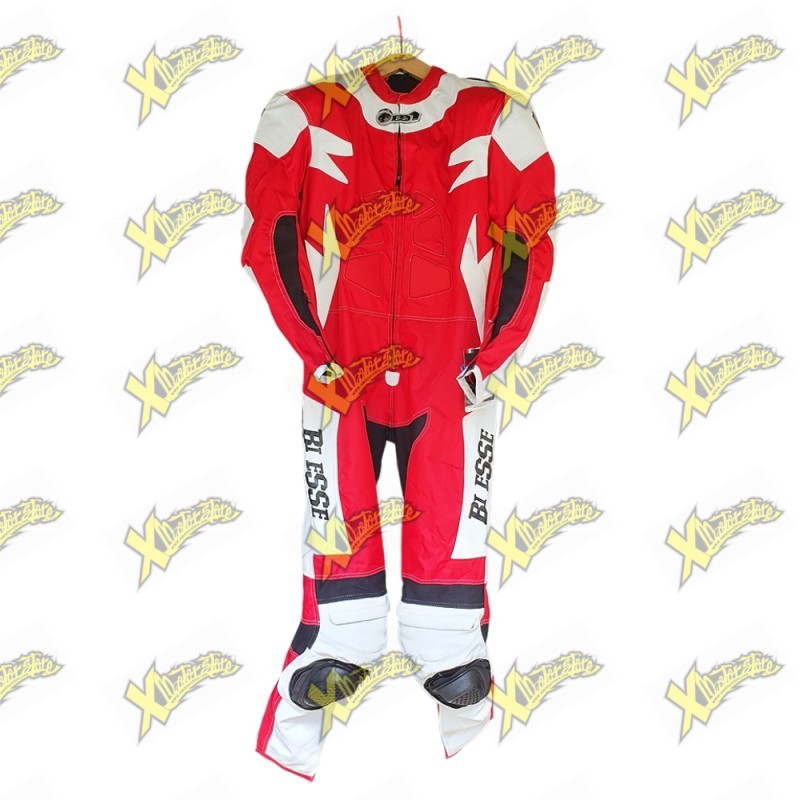 Biesse Minimoto Racing Suit – Size L, White/Red – Final Warehouse Stock