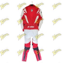 Biesse Minimoto Racing Suit – Size L, White/Red – Final Warehouse Stock