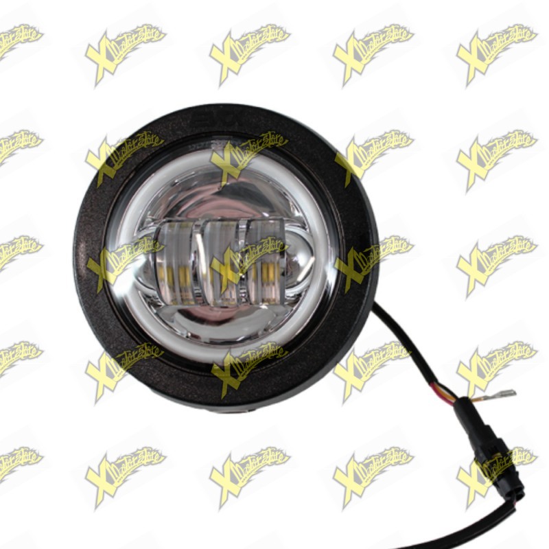 Fanale Anteriore EVOK Iron LED Fondo Cromato con Angel Eyes Plug&Play Vespa HP FL 50 125 246472212