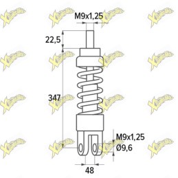 Ammortizzatore Posteriore Polini per Vespa 50 Special / 125 ET3 / PK – 173.0503