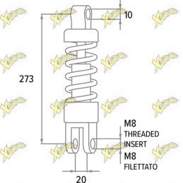 Polini Rear Shock Absorber 273 mm for Minarelli Horizontal / Vertical – 173.0552