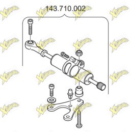 Adjustable steering damper steel gp2 143.710.002