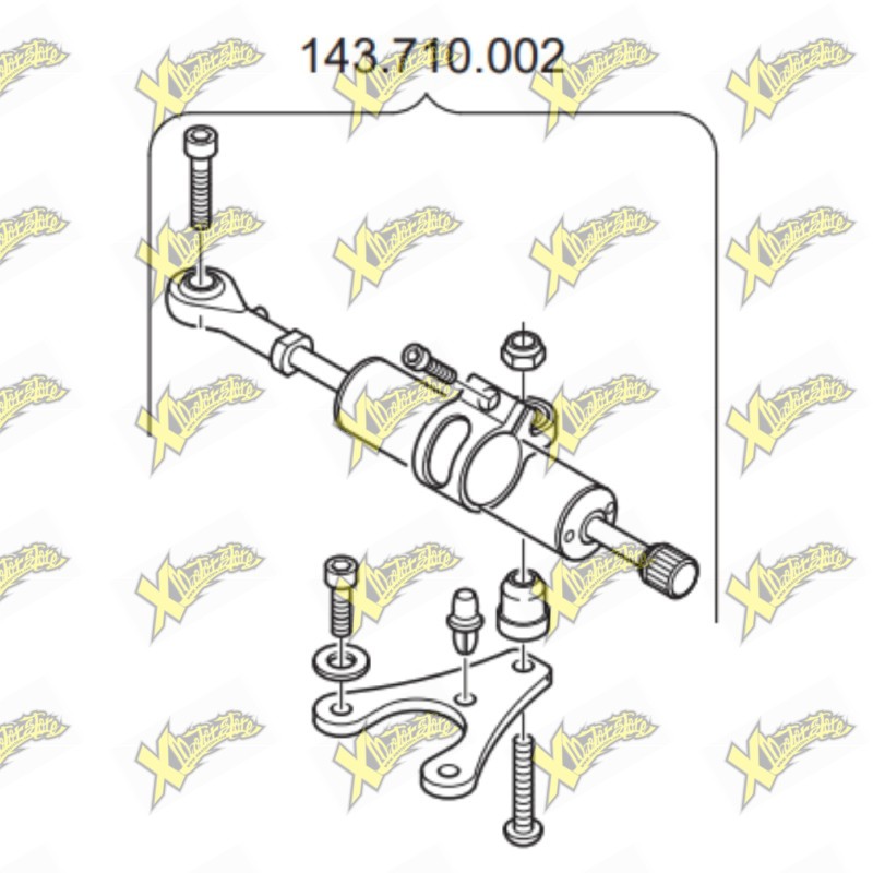 Adjustable steering damper steel gp2 143.710.002