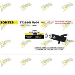 Arrow Urban Dark Racing Silencer for Zontes ZT368-G MY2026 53557AN