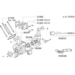CARTER MOTORE POLINI PER PEUGEOT 103/4/5-GL10 COMPLETO DI SUPPORTO COLETTORI VALVOLA